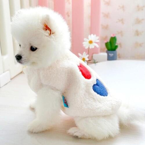 Dog Jacket Puppy Windbreaker Jacket Pet Clothes Dog Heart Rainbow Pattern Stitching Jacket Pet Apparel Cat Comforting Clothes