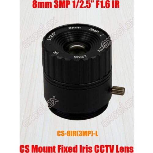 High Quality 3MP 1/2.5" 8mm F1.6 CS Mount CCTV Lens Manual Iris IR Multilayer Coating for 960P 1080P 1.3MP 2MP Analog IP Camera