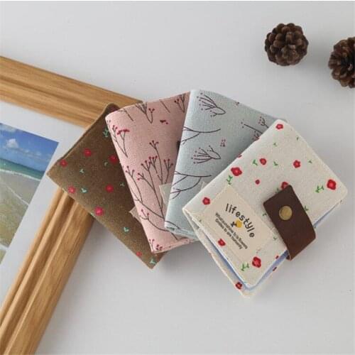 Wallet Women 20 Slot Floral Credit Business Card Holder ID Bank Card Holder Purse Canvas Female Cardholders Bag