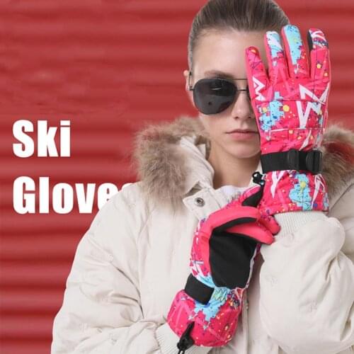 Queshark Winter Windproof Waterproof Touch Screen Snowboard Ski Gloves Women Men Skiing Gloves Snowmobile Motorcycle Snow Mitten