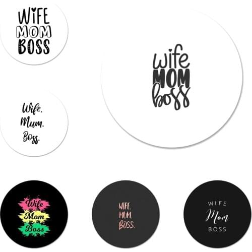 58mm wife best mom boss words Painted Icons Pins Badge Decoration Brooches Metal Badges For Backpack Decoration