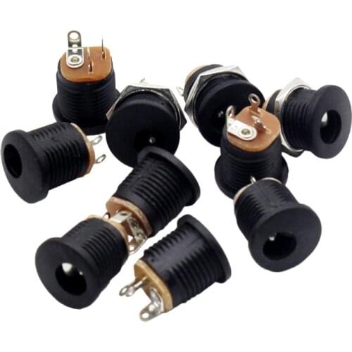 10 Pcs black DC022 DC-022K 5.5 x 2.1mm 5.5*2.1 DC Power Socket/ DC Connector Panel Mounting DC-022 With Card slots