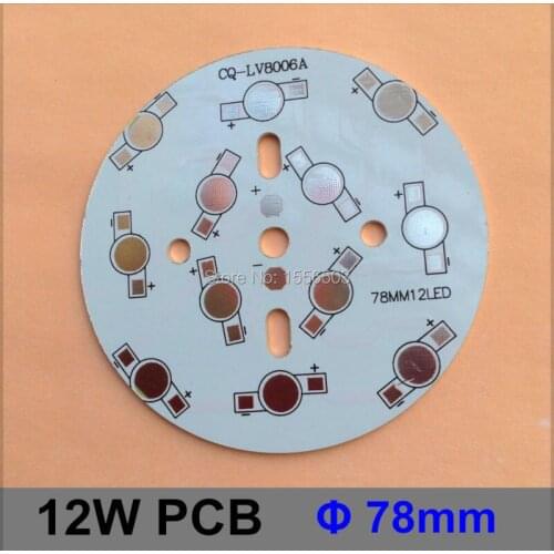 100 Pcs/lot LED Aluminum Base 12W Round Diameter 78mm LED High Power PCB Plate Circuit Base For 9W LED Lamp Board