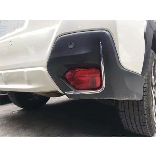 For Subaru XV 2018 2019 Chrome Car Rear Fog Lamp Strip Tail Lights Eyebrow Covers ABS Trim Exterior Styling Car Accessories 2pcs