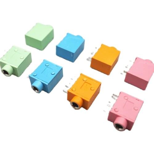 20PCS PJ-215 PJ-325 3.5MM Headphone jack socket female connector for Audio video 5PIN RED PINK BLACK BLUE GREEN Orange