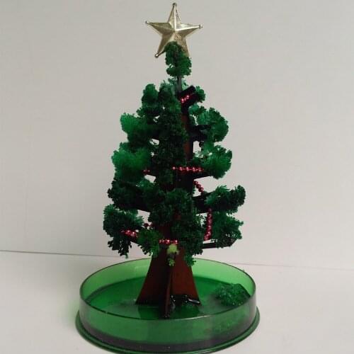 2019 170mm H DIY Visual Magic Growing Paper Green Crystal Tree Magical Grow Funny Christmas Trees Kids Baby Toys For Children