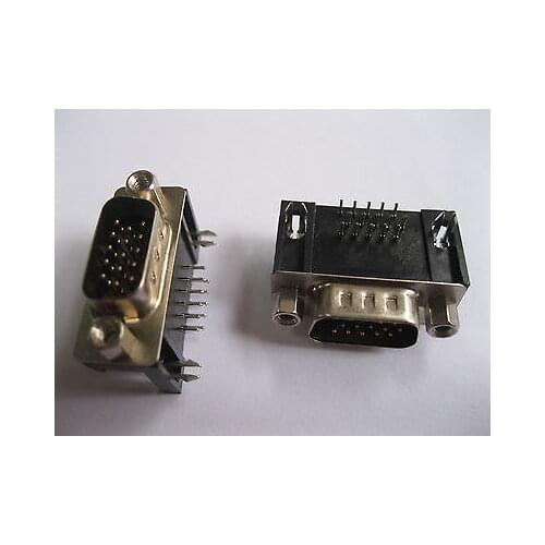 24 Pcs D-Sub 15 pin Male Connector Right Angle 3 Rows