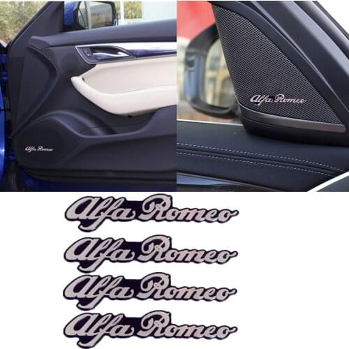 4pcs speaker aluminum 3D sticker horn sound letter stickers for alfa romeo 159 147 156 giulietta Giulia car styling badge