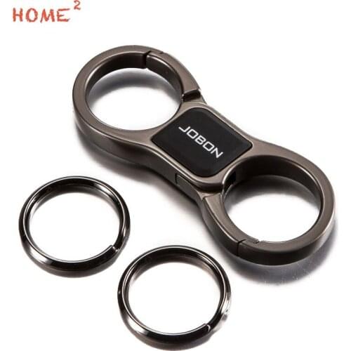 Auto Double Ring Keyring Car Upscale Metal Men Keychain for Dodge Fiat Nissan Toyota Renault Mazda Lada Skoda Peugeot BMW Audi
