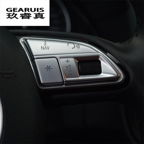 Car styling Car steering wheel buttons Trim Cover sticker for Audi Q3 Q5 A1 A3 8V A4 B8 A5 A7 auto Accessories car covers