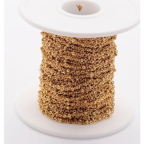 20m/roll 304 Stainless Steel Cable Chains Soldered with Rondelle Beads Satellite Chains for Jewelry Making DIY Bracelet Necklace