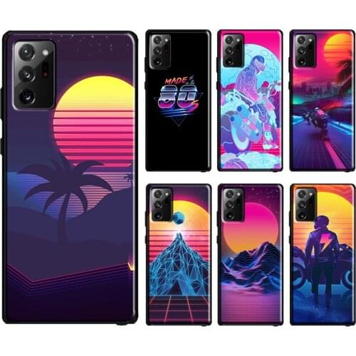 Synthwave 80s Retro Art Case For Samsung Galaxy S10 Plus S8 S9 S20 FE Note10 Plus Note9 Note20 S21 Ultra Cover Bag