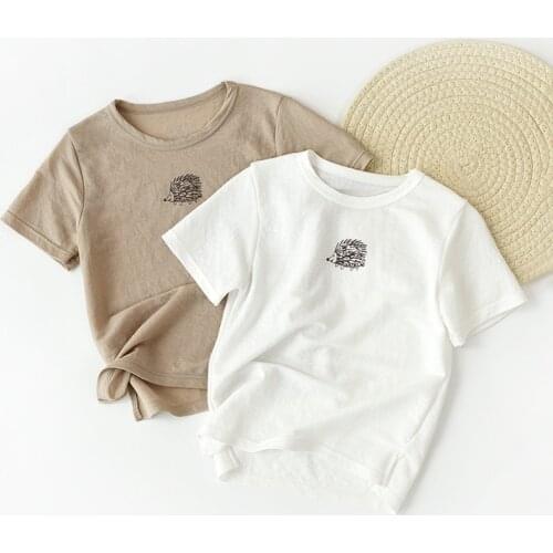 Children Cotton T shirt Summer Letter Unisex T shirt Casual Loose Boys&Girls Tops BC937