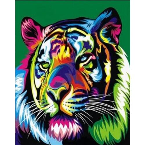 DIY 40X50cm Oil Painting By Numbers Color tiger Paint by numbers On Canvas Home Decor Digital Painting chrismas