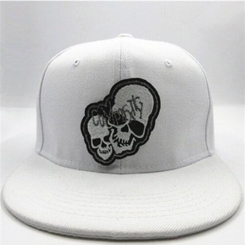 Double Skull Embroidery Cotton Baseball Cap Hip-hop Cap Adjustable Snapback Hats for Men and Women 18