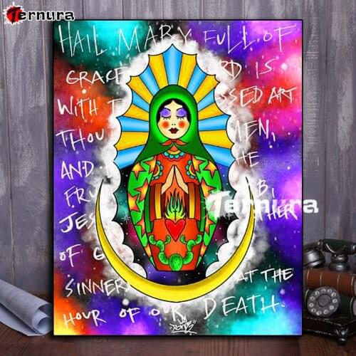 Catholic Hail Mary Virgin 5d Art Decoration DIY diamond painting Gift Square Drill religion MosaicCross Stitch Home Wall Decor