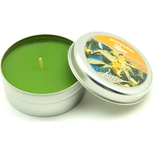 Kazanabil Round Metal Box with Candle İğde