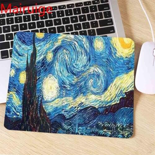 Mairuige Mouse Pad Van Gogh Oil Painting Computer Notebook Office Mat Desk Mat Gaming Mouse Pad 22*18cm / 29*25cm