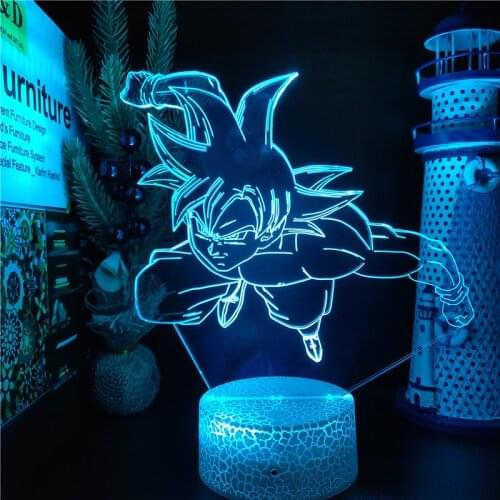 Dragon Ball Z Goku Ultra Instinct Battle 3D ANIME LAMP Dragon Ball Super Led Nightlights 7 Color Changing Lampara
