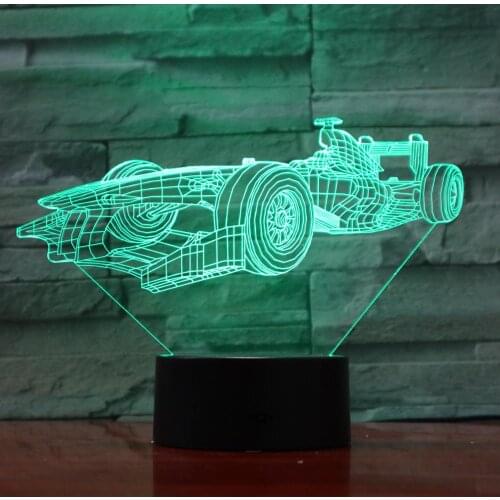 Hot 3D Racing Car Modelling Led Night Light Luminarias Modern Bedroom Atmosphere Desk Lamp RGB Decor Kids Gifts 974