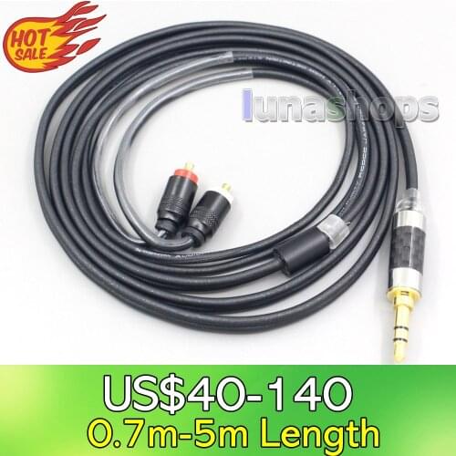 LN007106 2.5mm 4.4mm 3.5mm XLR Black 99% Pure PCOCC Earphone Cable For Sony XBA-H2 XBA-H3 XBA-Z5 xba-A3 xba-A2