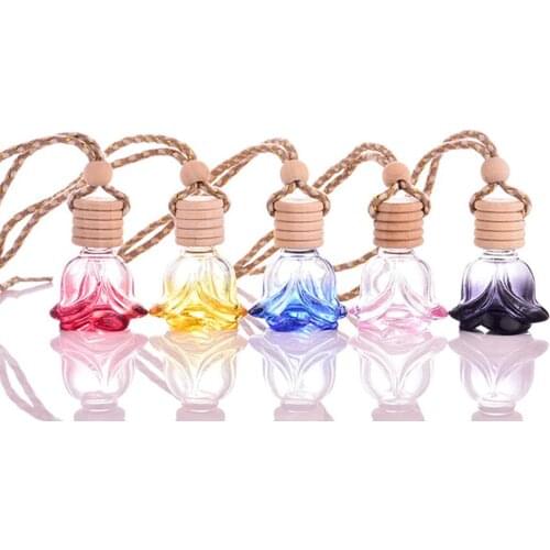 Flower Shape Refillable Empty Perfume Bottle Car Hanging Home Air Freshener