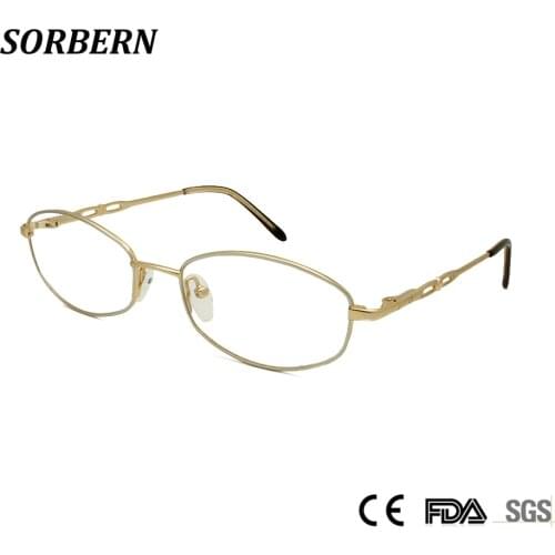 SORBERN New Metal Clear Lens Square Optical Frames Round Women Men Stainless Steel Eyeglasses Nerd Spectacles Myopia Glasses