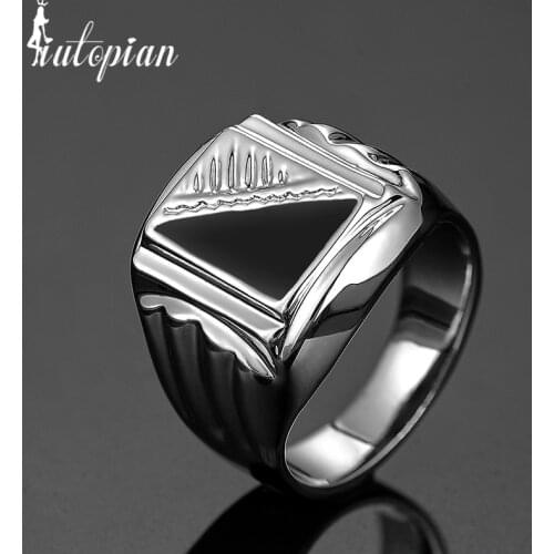 Iutopian Brand 2016 Men Classic Big Size Ring Anels For Man Antique Big Size Finger US Size 8 to 12 #RB02030