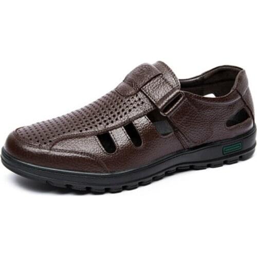 Genuine Summer Leather Mens Casual Shoes Moccasins Brand Hollow Out Breathable Driving Shoes Slip On Loafers K4-51