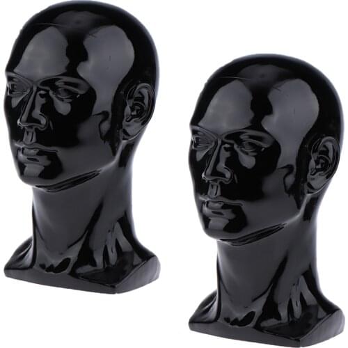 2x Male Mannequin Manikin Head Glasses Caps Wigs Jewelry Display Stand Model