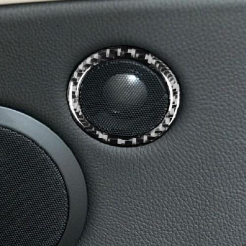 Carbon Fiber Interior Car Door Speaker Frame Circle Ring Stickers Fit For BMW 6 Series E63 E64 2004-2010 Car Accessories