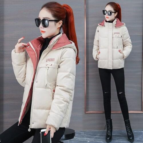 New detachable cap winter womens short Korean version of the straight thick warm Down cotton jacket coat