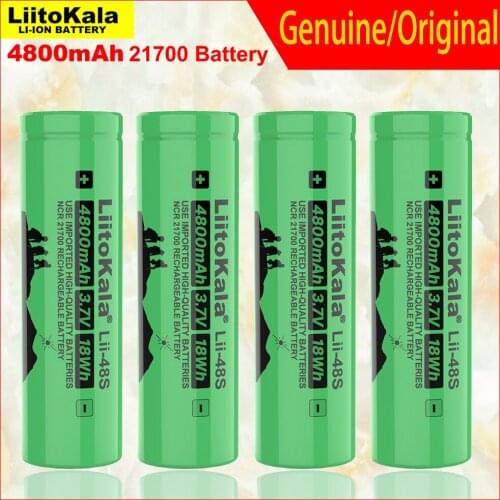 2020 NEW LiitoKala Lii-48S 3.7V 21700 4800mAh li-lon Rechargeable Battery 9.6A power 2C Rate Discharge ternary lithium batteries