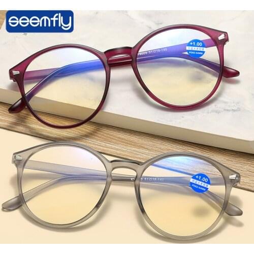 Seemfly Ultralight Polygon Reading Glasses For Men Women Anti Fatigue Computer Eyeglasses Reading Presbyopia Eyewear TR90 Frames