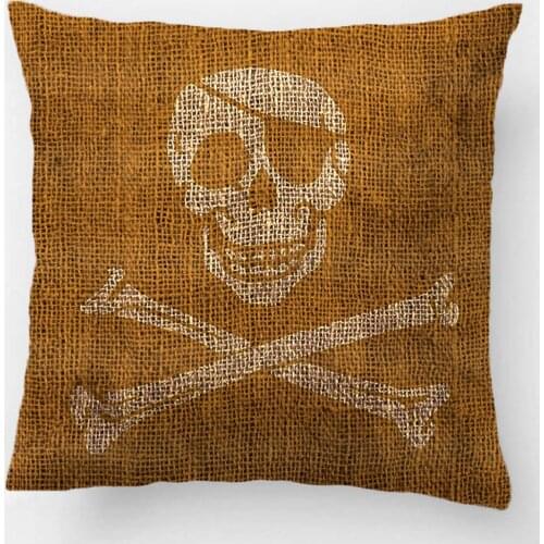 Pirate Skull Rustic Red Throw Pillow Case Decorative Cushion Cover Pillowcase Customize Gift High-Quility By Lvsure For Car Sofa