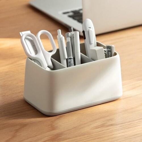 Plastic storage box with three grids desktop two colors remote control small exquisite organize boxes