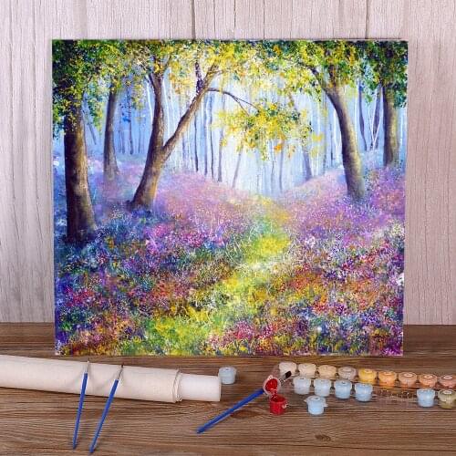 Natural Scenery Spring Welcome Paint By Numbers Kit Oil Paints 50*70 Boards By Numbers New Design For Children Handicraft