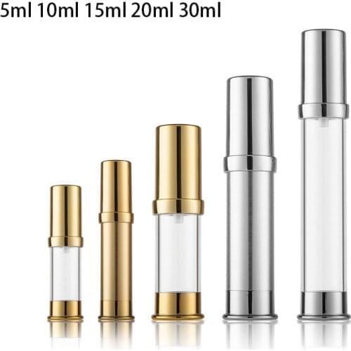 10/30pcs 5/10/15/20ml Empty Pump Bottles, Airless Pump Bottle Dispenser, Vacuum Travel Bottles for Lotion, Shampoo, Liquid Soap