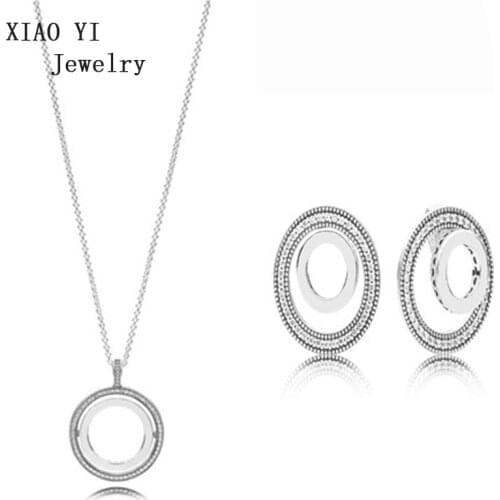 XIAOYI 2020 New 100% S925 Classic popular flip earrings, necklaces, party fashion jewelry Suitable female wedding gifts