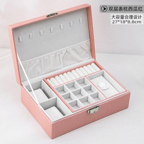 Necklace Jewelry Box Hand Earring Finishing Box Simple Wooden Jewelry Box With Lock Earring Storage Box Large Capacity Earrings