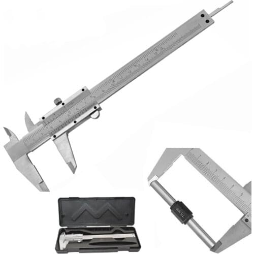 0-150mm 6" 0.02mm/0.05mm High Carbon Steel Vernier Caliper Thick Body Laser Scale Forging Measuring Tool Building Hand Tools