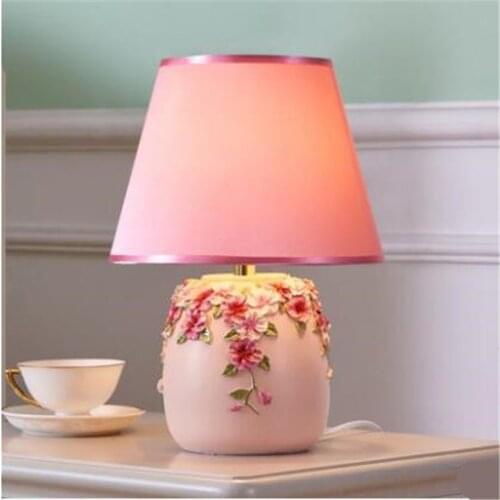 Modern Romantic Wedding Deco Carved Rose Vase Dimmer Table Lamp for Wedding Present Bedroom Firls Room Living Room H 36.5cm1694