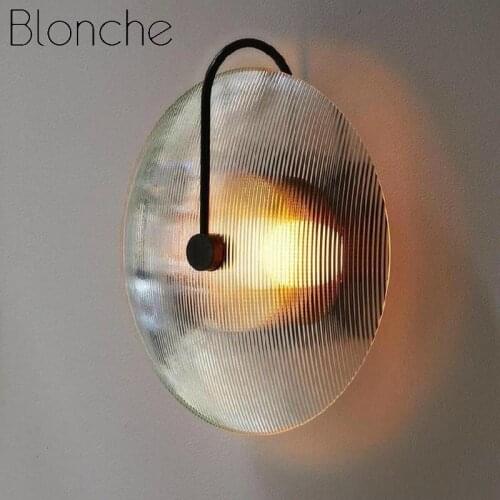 Modern Led Wall Lamp Creative Stripe Glass Nordic Gold Lighting Fixture Living Bathroom Bedside Bedroom Decoration Sconce Lights