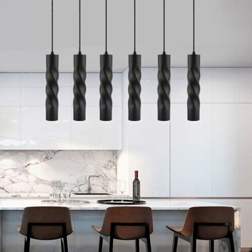 Modern led Pendant Lamp dimmable Lights Kitchen Island Dining Room Cafe Shop Bar Counter Decoration Cylinder Pipe Hanging Lamps