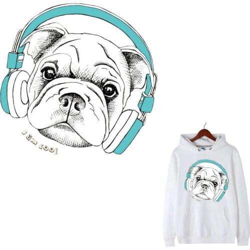 Cute Animals Big Dog Iron on Patches Clothing Applications Badges Heat Transfer Fusible Clothing Stickers DIY T-shirt Print E