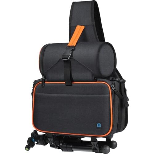 Triangle Style SLR Camera Bag with Removable Lens Bag Waterproof Chest Crossbody Bag lens pouch