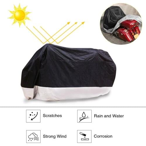 Motorcycle Rainproof Cover with Lockhole for Indian Chief Chieftain Roadmaster Dark Horse 116 inch 4XL