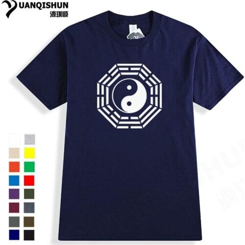 High Quality Chinese Style Tai Chi Gossip Mens Printed T-Shirt 16 Colors Unisex Brand T Shirt Fashion Men Sportswear Top Tees