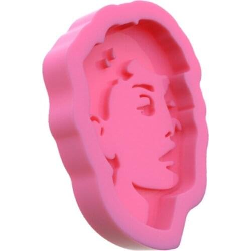 Women Men Head Keychain Epoxy Resin Mold Earrings Pendant Silicone Mould