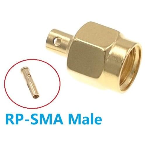 RP-SMA Male Jack Center Solder Semi-Rigid RG405 0.086" RF Connector